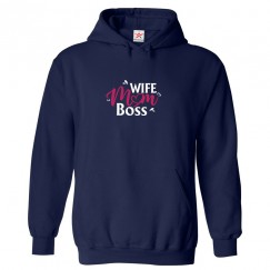 Wife Mom Boss Classic Womens Kids and Adults Pullover Hoodie